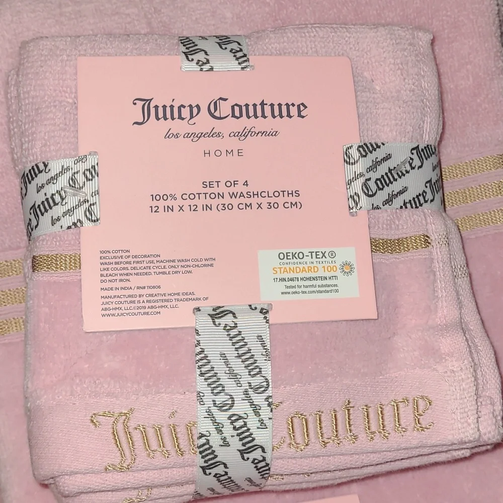 Juicy Couture Blush Pink & Gold Bath Towel Collection